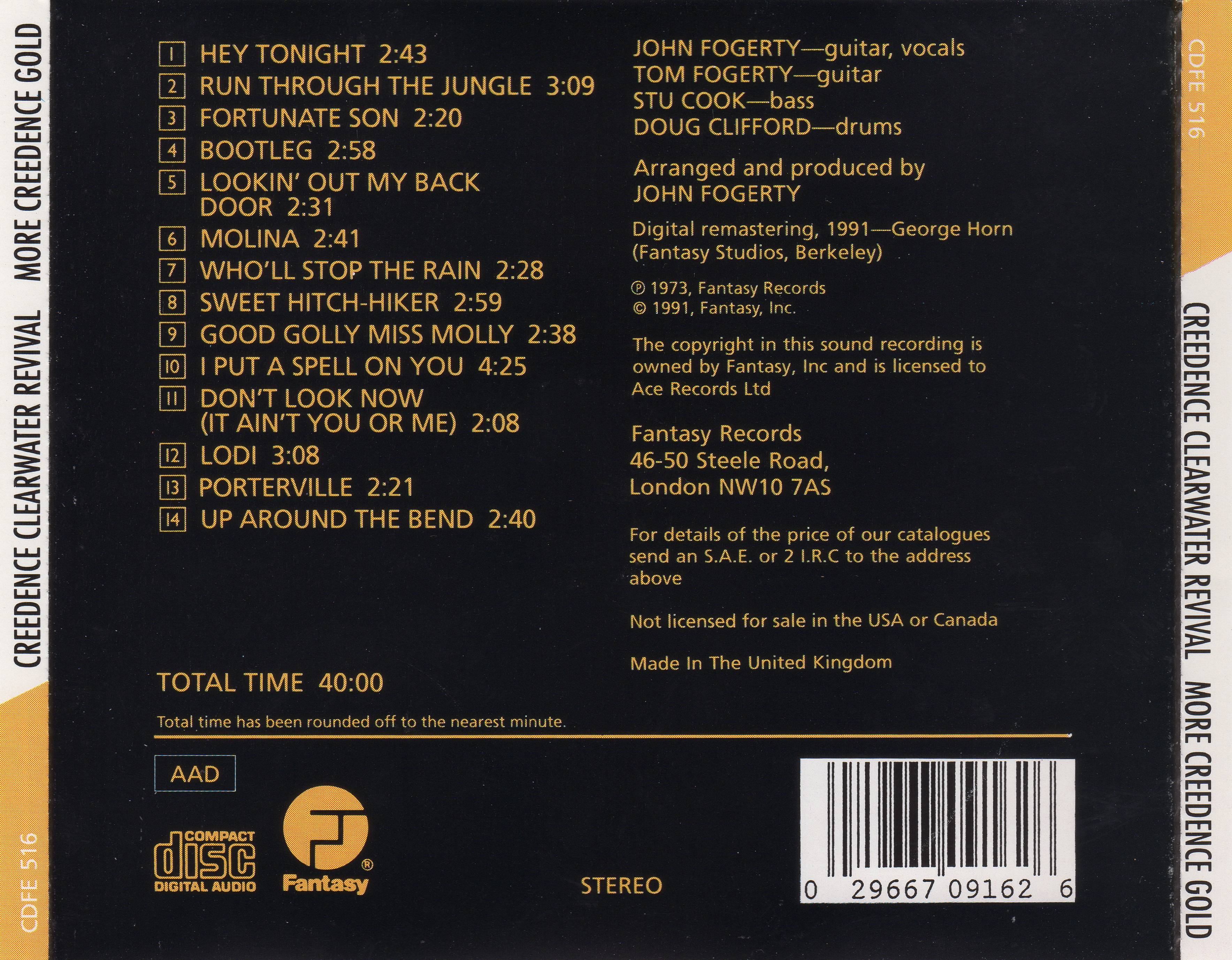 Creedence Clearwater Revival More Creedence Gold [ak Uk]